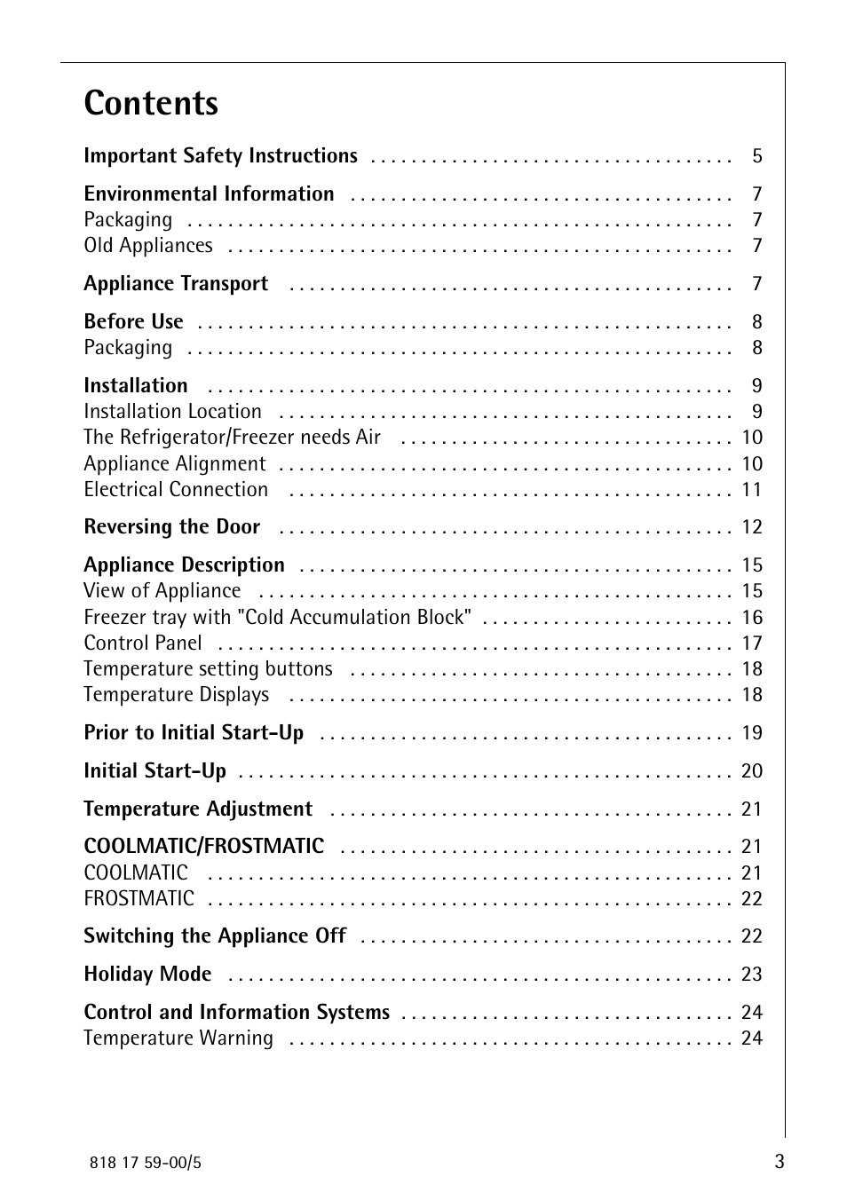 AEG SANTO 3150-7 KG User Manual | Page 3 / 40