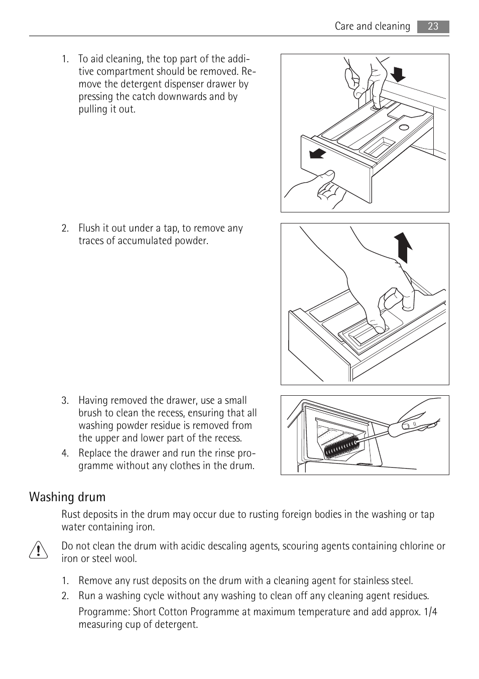 Washing drum | AEG 73742 User Manual | Page 23 / 40