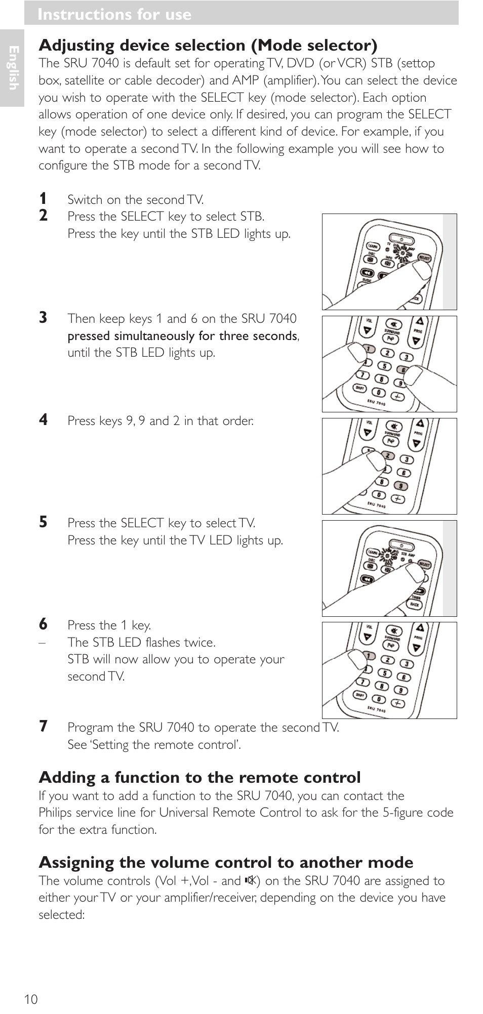 Philips Mando a distancia universal User Manual | Page 10 / 132