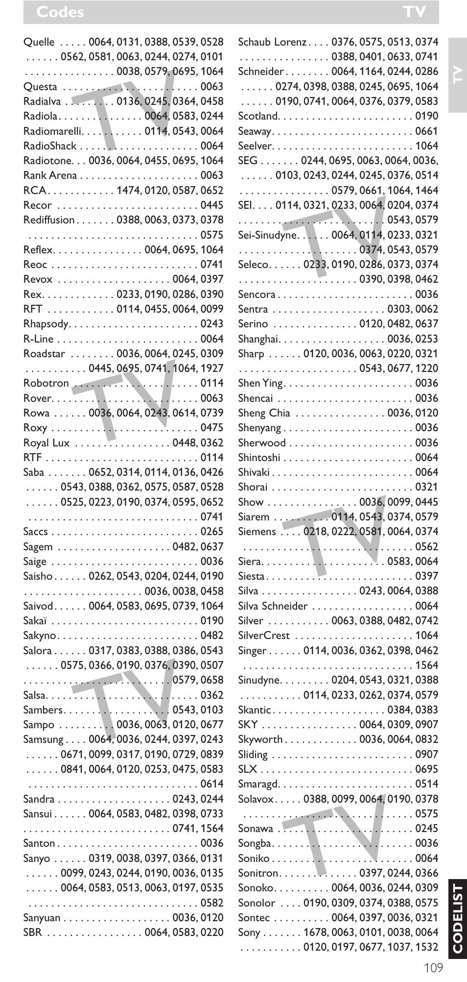 Philips Mando a distancia universal User Manual | Page 109 / 132