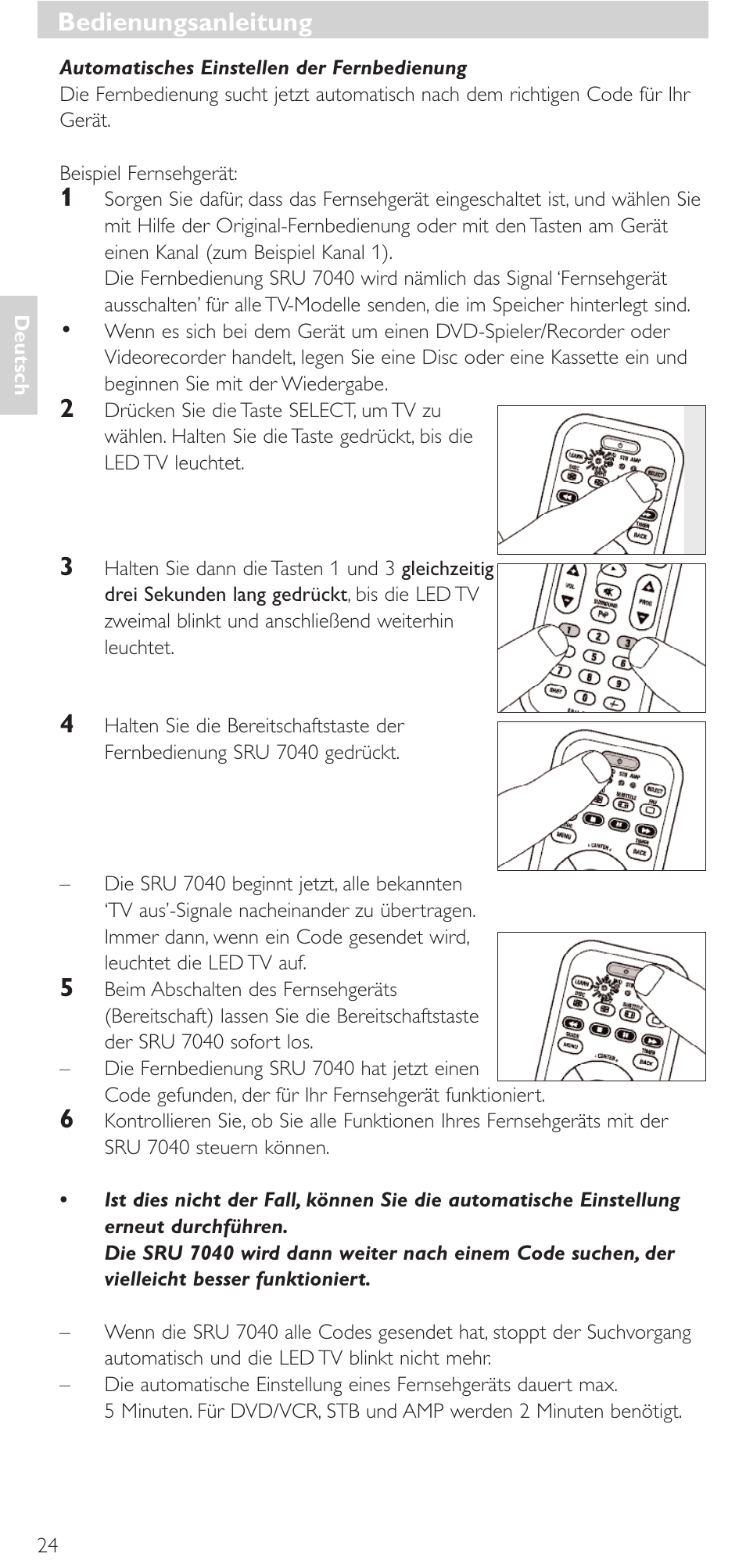 Bedienungsanleitung | Philips Mando a distancia universal User Manual | Page 24 / 132