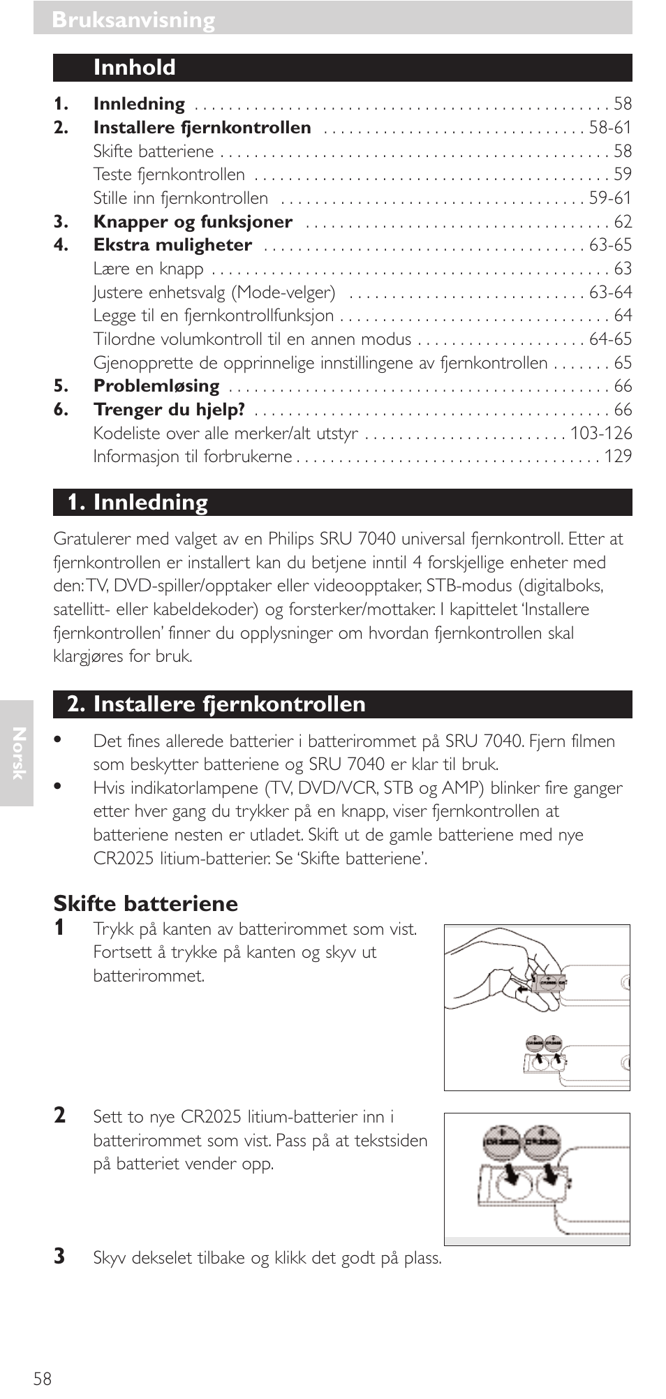 Philips Mando a distancia universal User Manual | Page 58 / 132