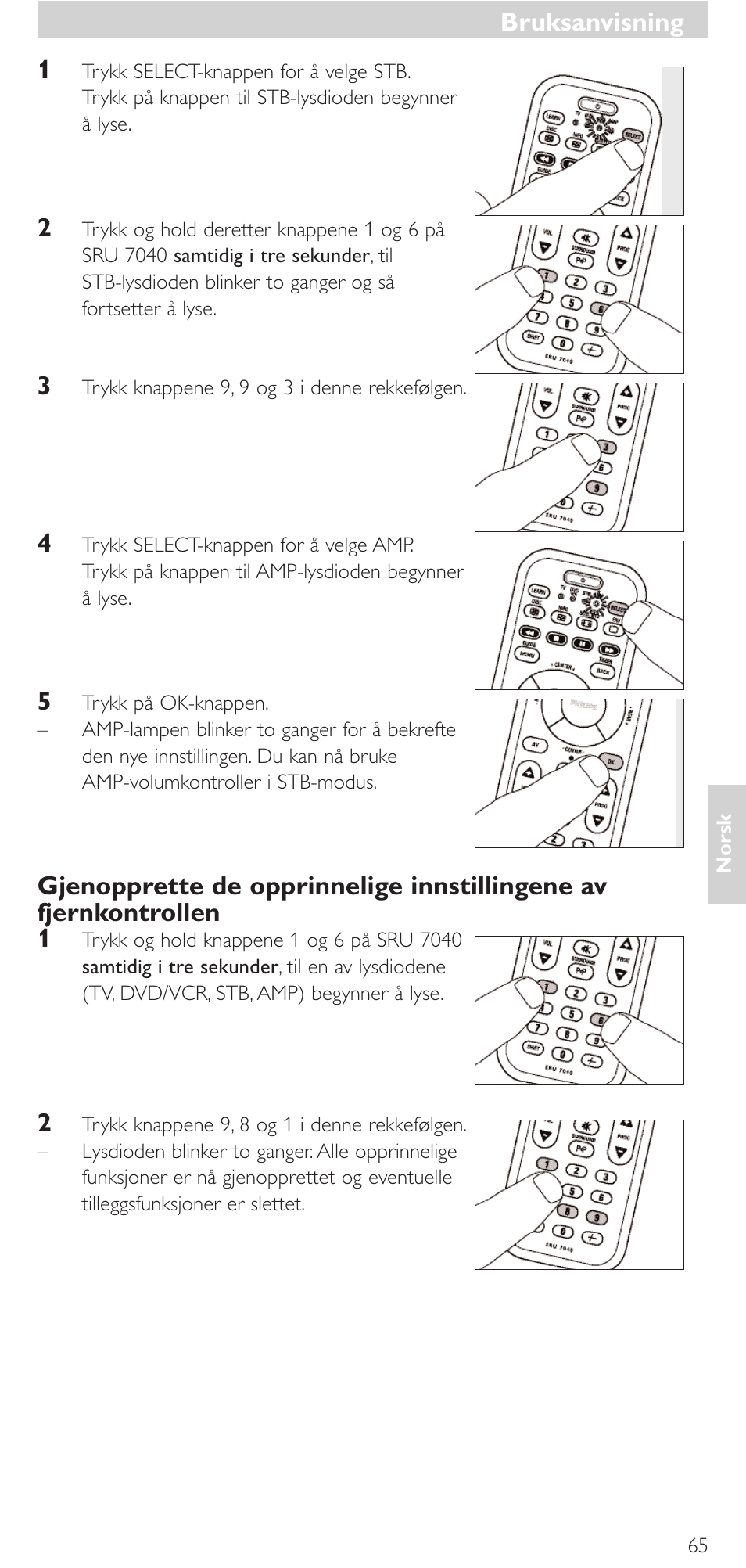 Bruksanvisning | Philips Mando a distancia universal User Manual | Page 65 / 132