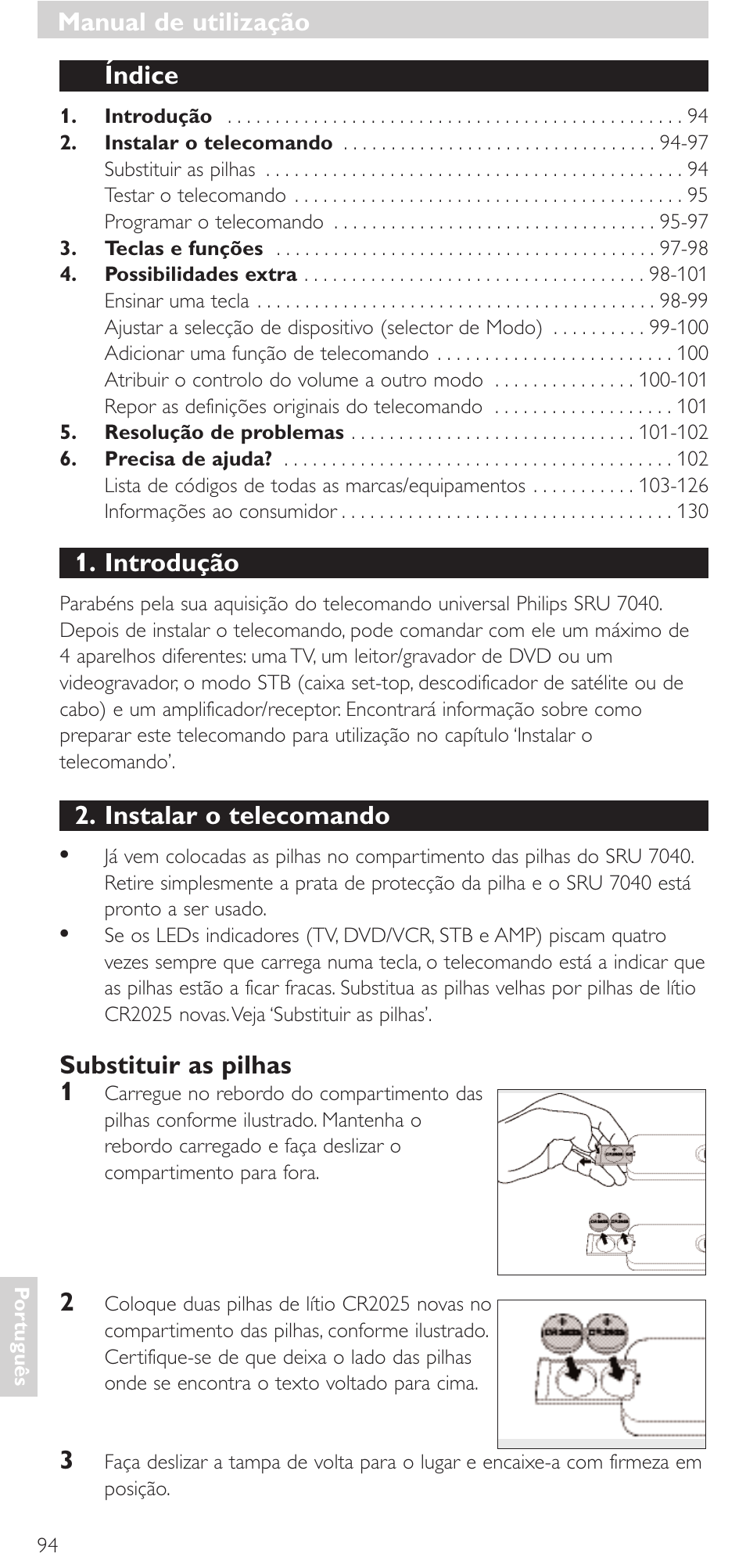 Philips Mando a distancia universal User Manual | Page 94 / 132