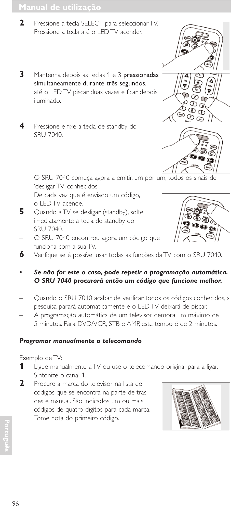 Manual de utilização | Philips Mando a distancia universal User Manual | Page 96 / 132