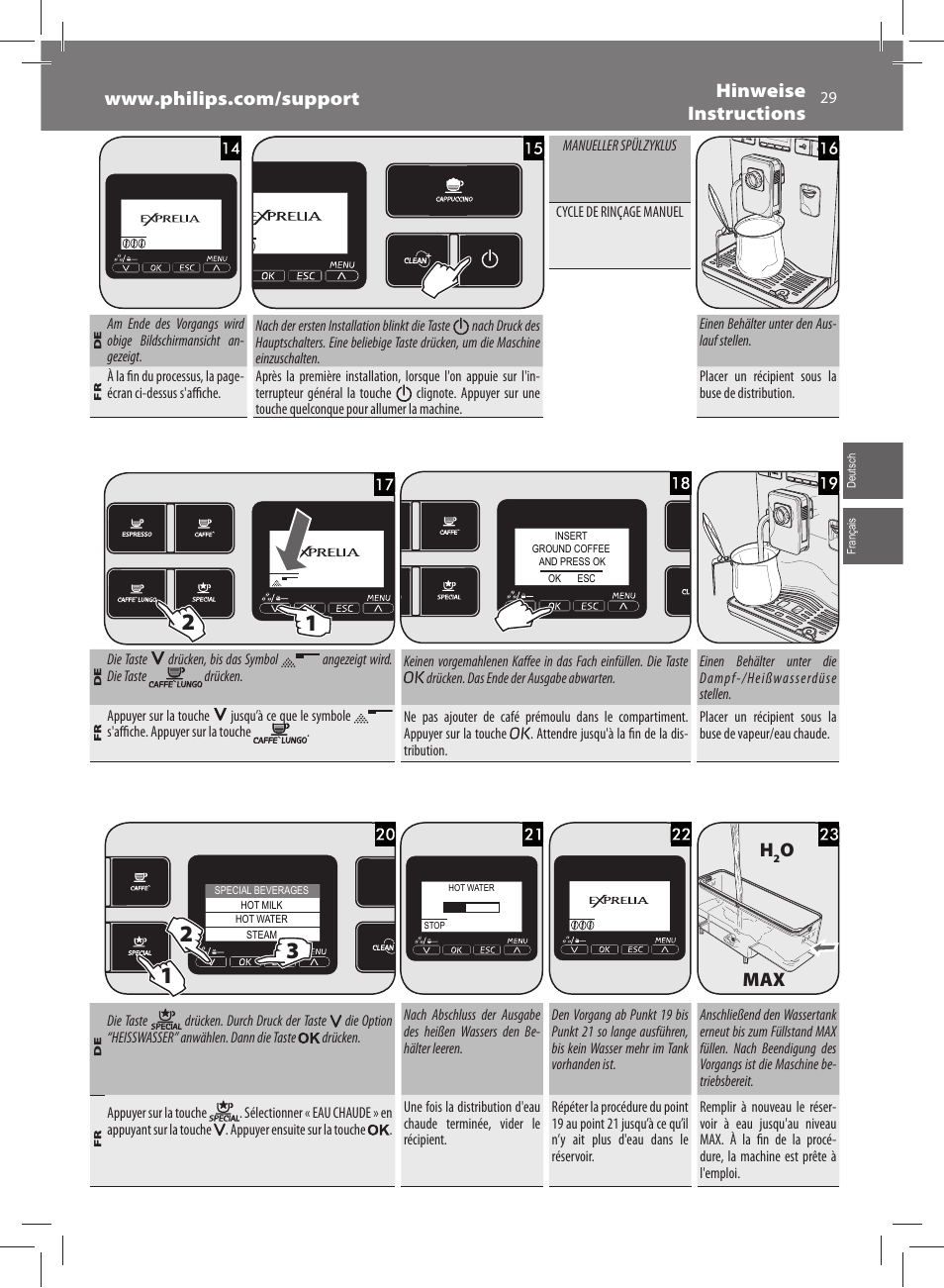 Omax | Philips Saeco Exprelia Cafetera expreso súper automática User Manual | Page 29 / 60