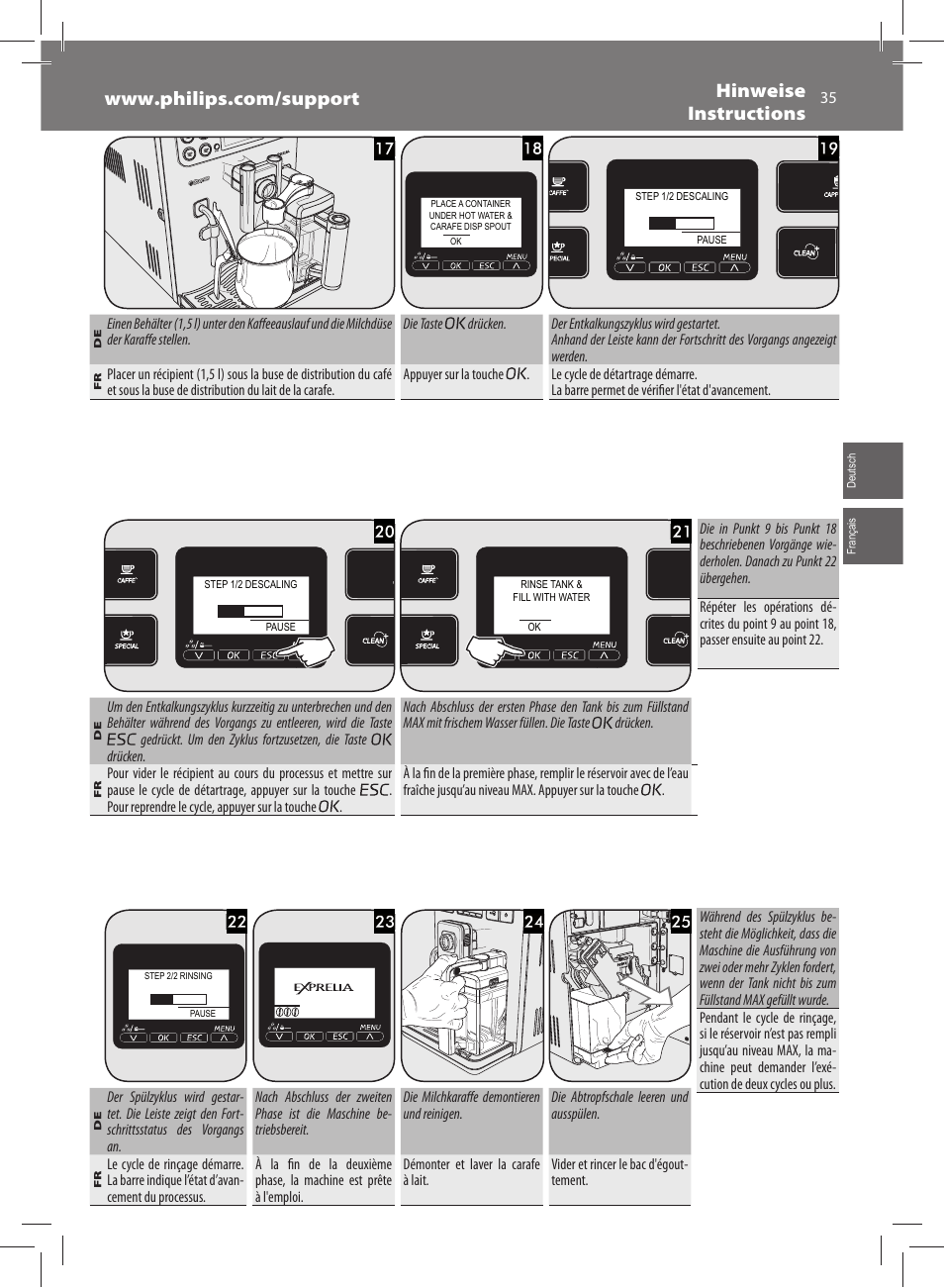 Philips Saeco Exprelia Cafetera expreso súper automática User Manual | Page 35 / 60