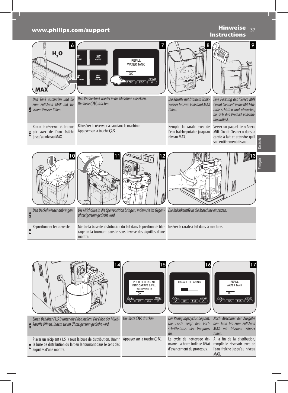 Omax | Philips Saeco Exprelia Cafetera expreso súper automática User Manual | Page 37 / 60