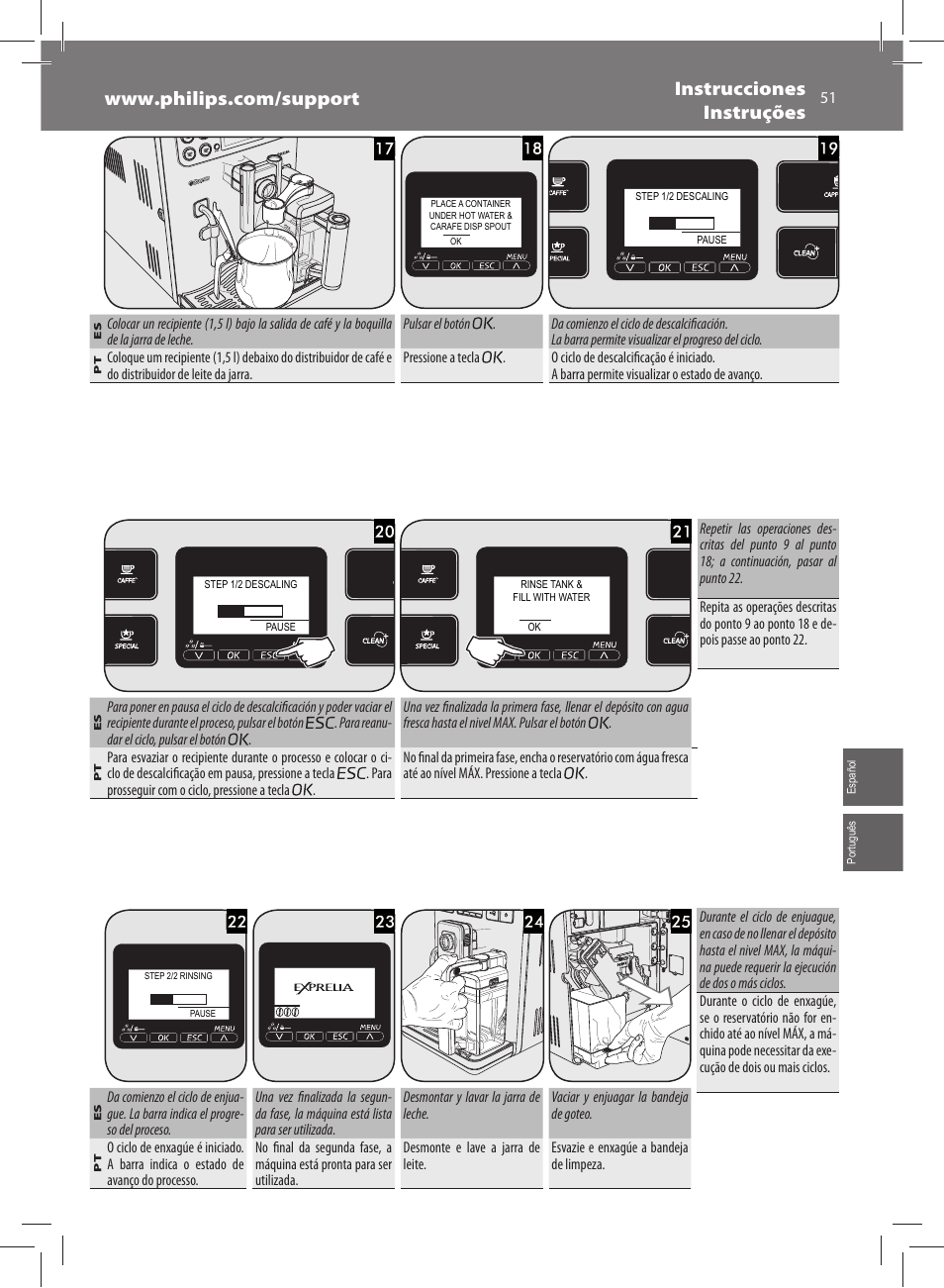Philips Saeco Exprelia Cafetera expreso súper automática User Manual | Page 51 / 60