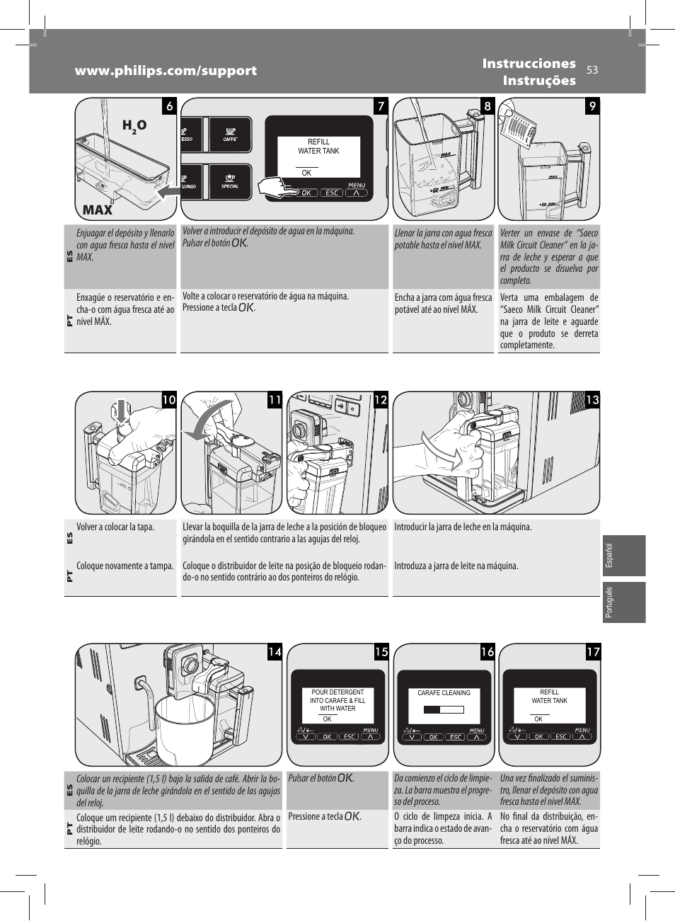 Omax | Philips Saeco Exprelia Cafetera expreso súper automática User Manual | Page 53 / 60