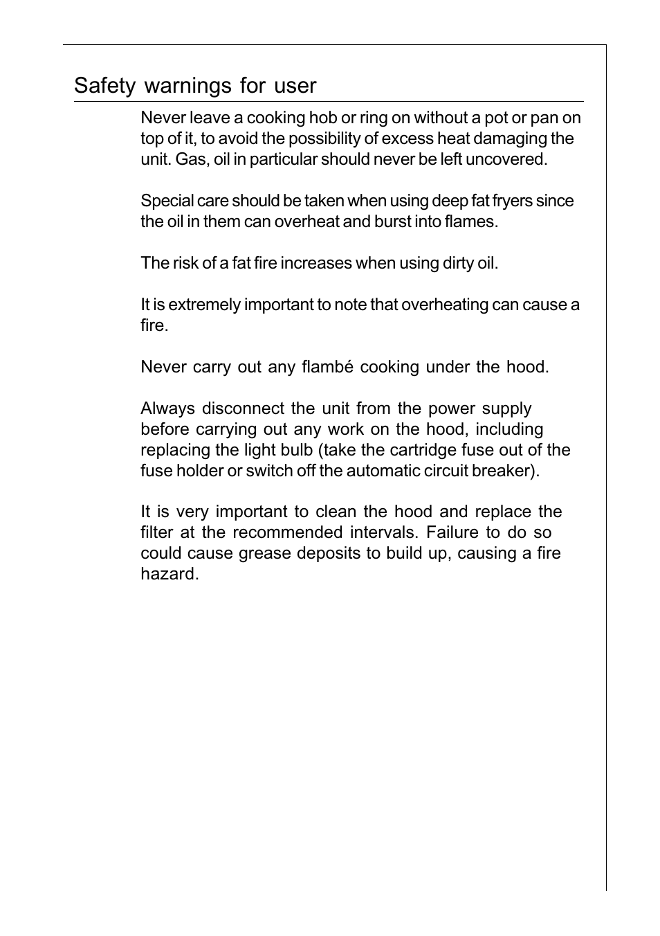 Safety warnings for user | AEG 222D User Manual | Page 13 / 20