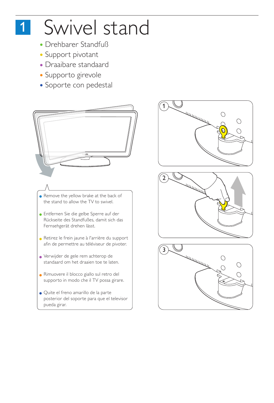 Swivel stand | Philips TV LCD User Manual | Page 3 / 12