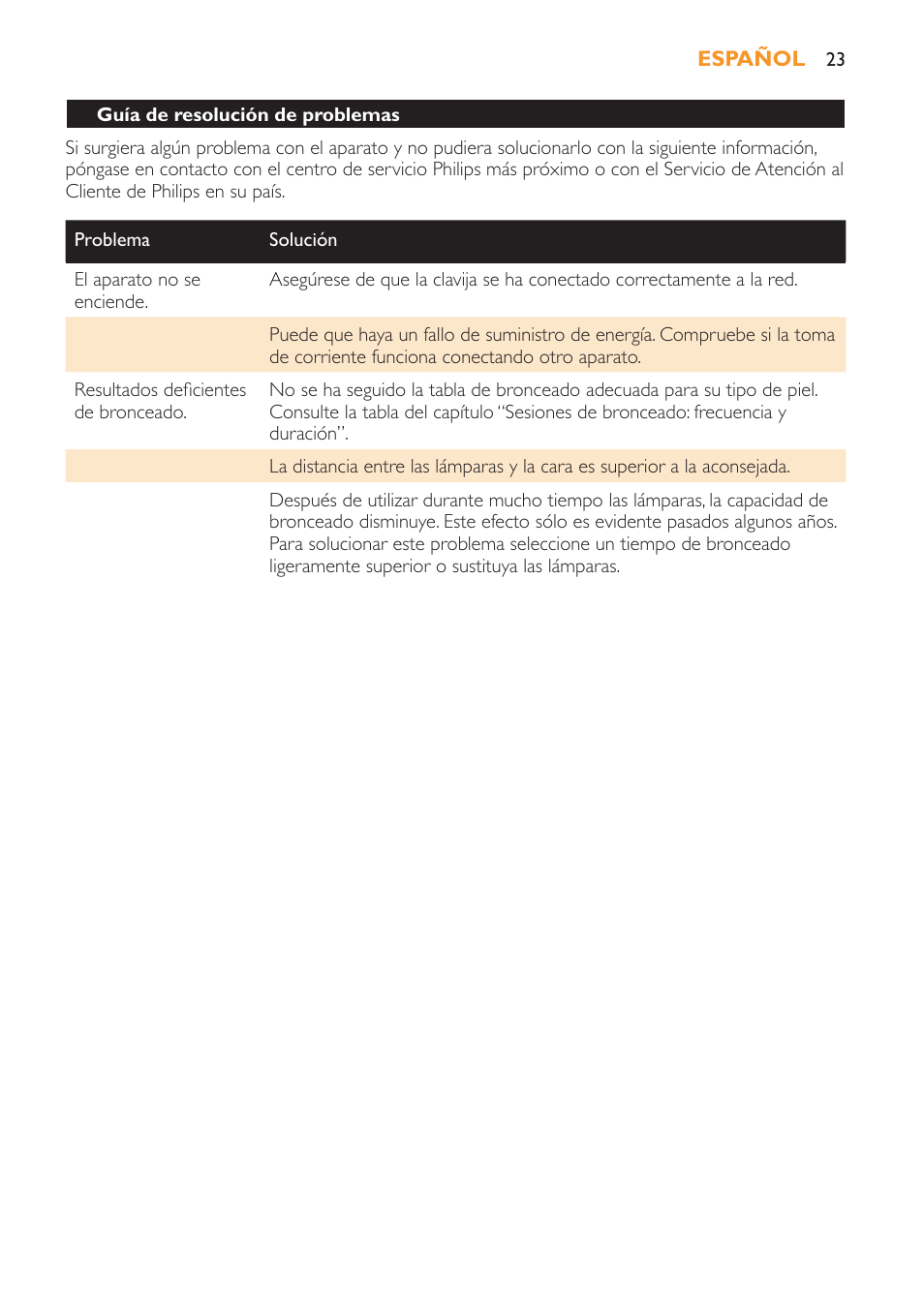 Philips Solárium facial User Manual | Page 23 / 56