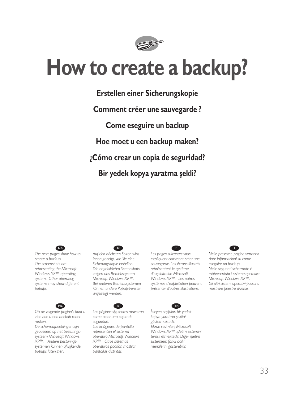 How to create a backup | Philips Disco duro externo User Manual | Page 33 / 68