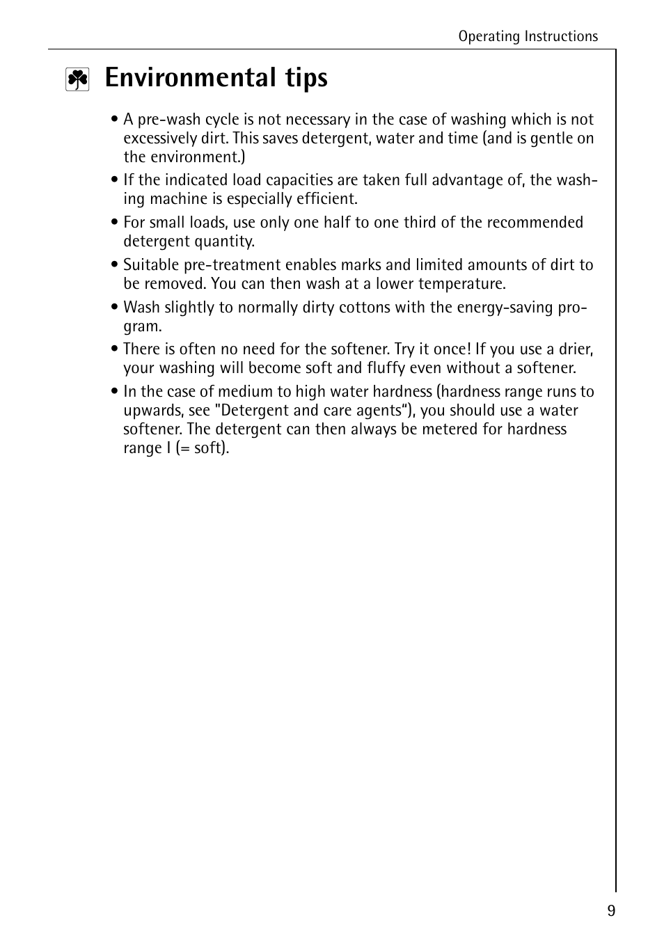 Environmental tips | AEG LAVAMAT W 857 User Manual | Page 9 / 52