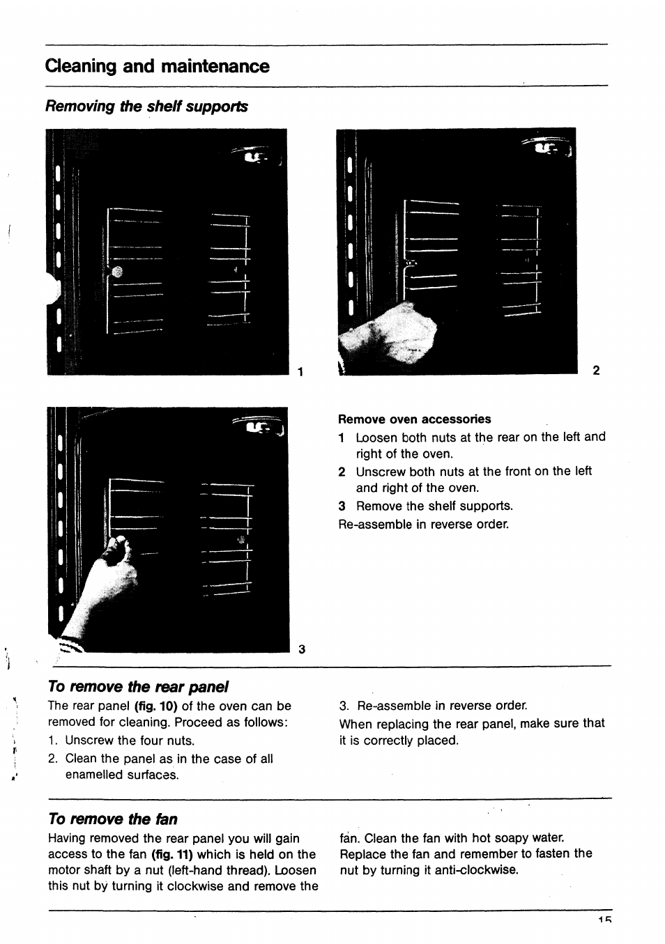 Remove oven accessories, Cleaning and maintenance | AEG B 60 D User Manual | Page 15 / 20