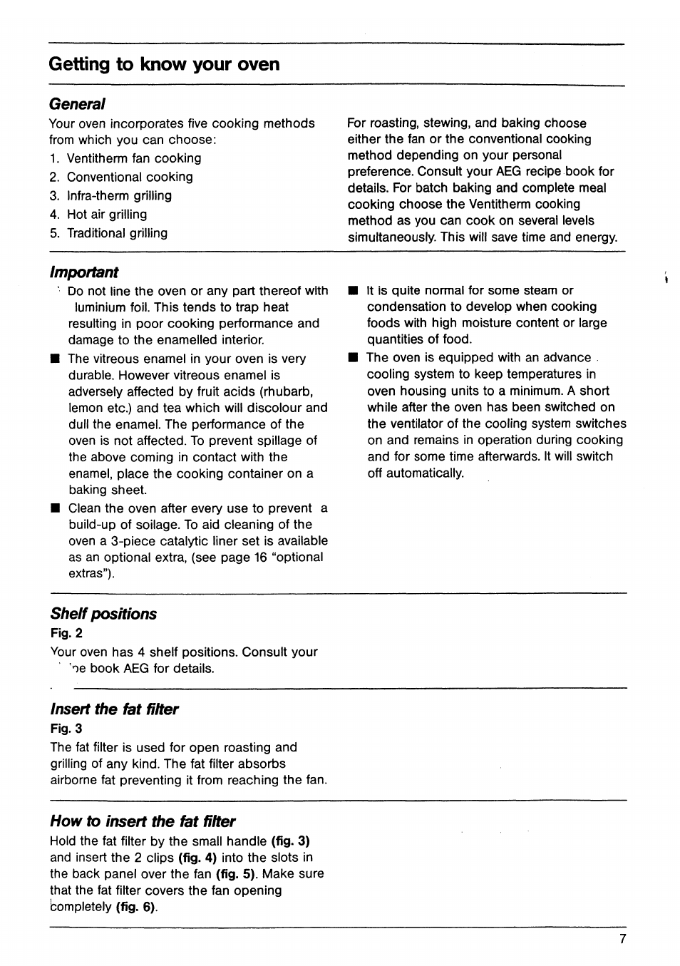 Getting to know your oven | AEG B 60 D User Manual | Page 7 / 20