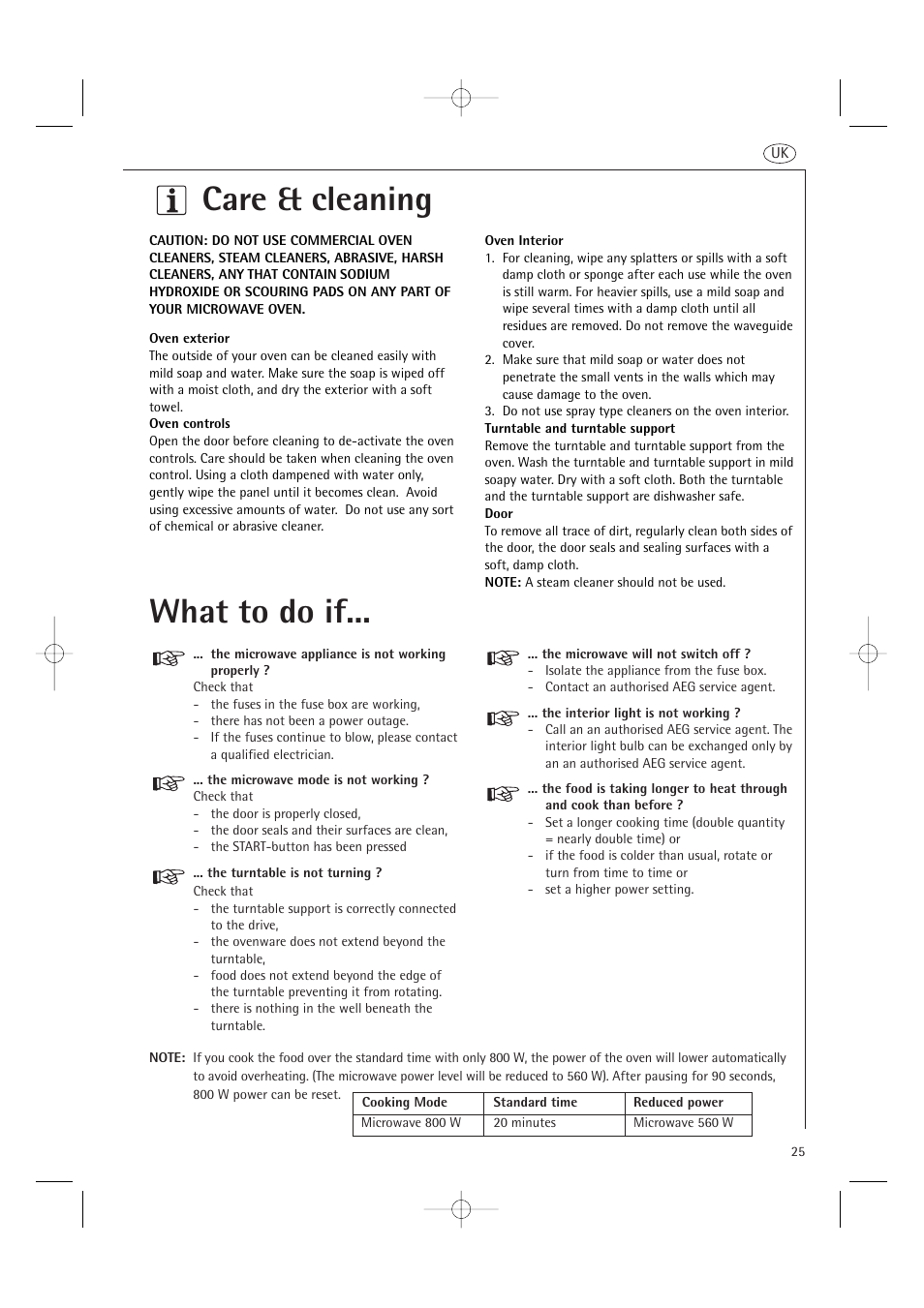 Care & cleaning what to do if | AEG MC1761E  EN User Manual | Page 27 / 32