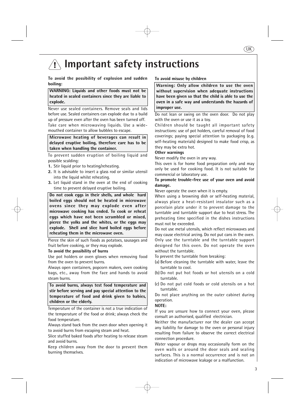 Important safety instructions | AEG MC1761E  EN User Manual | Page 5 / 32