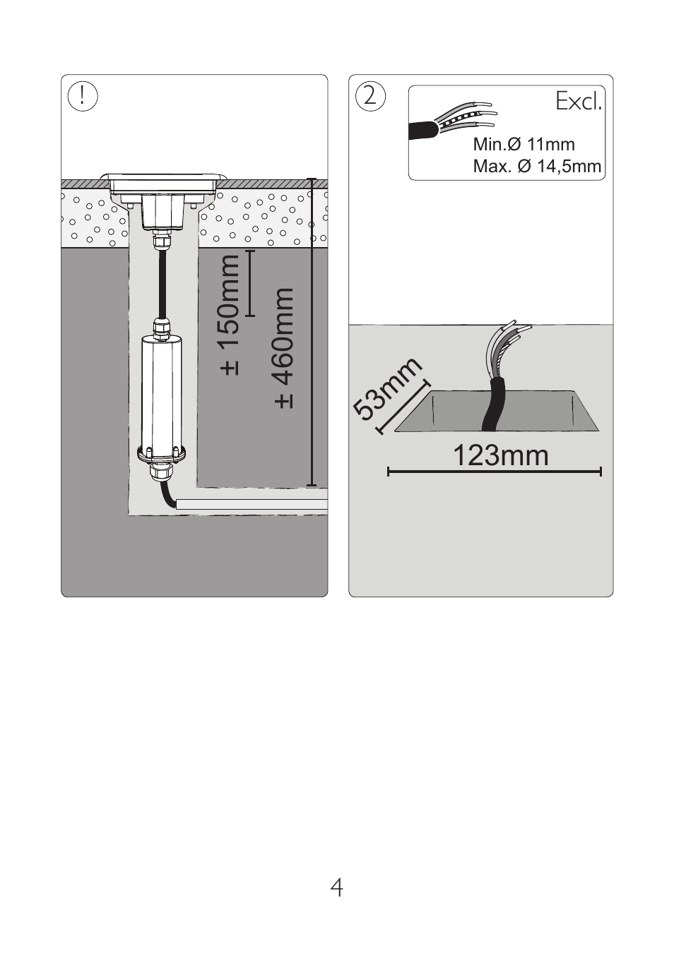 10cm | Philips Ledino Foco empotrable User Manual | Page 4 / 8