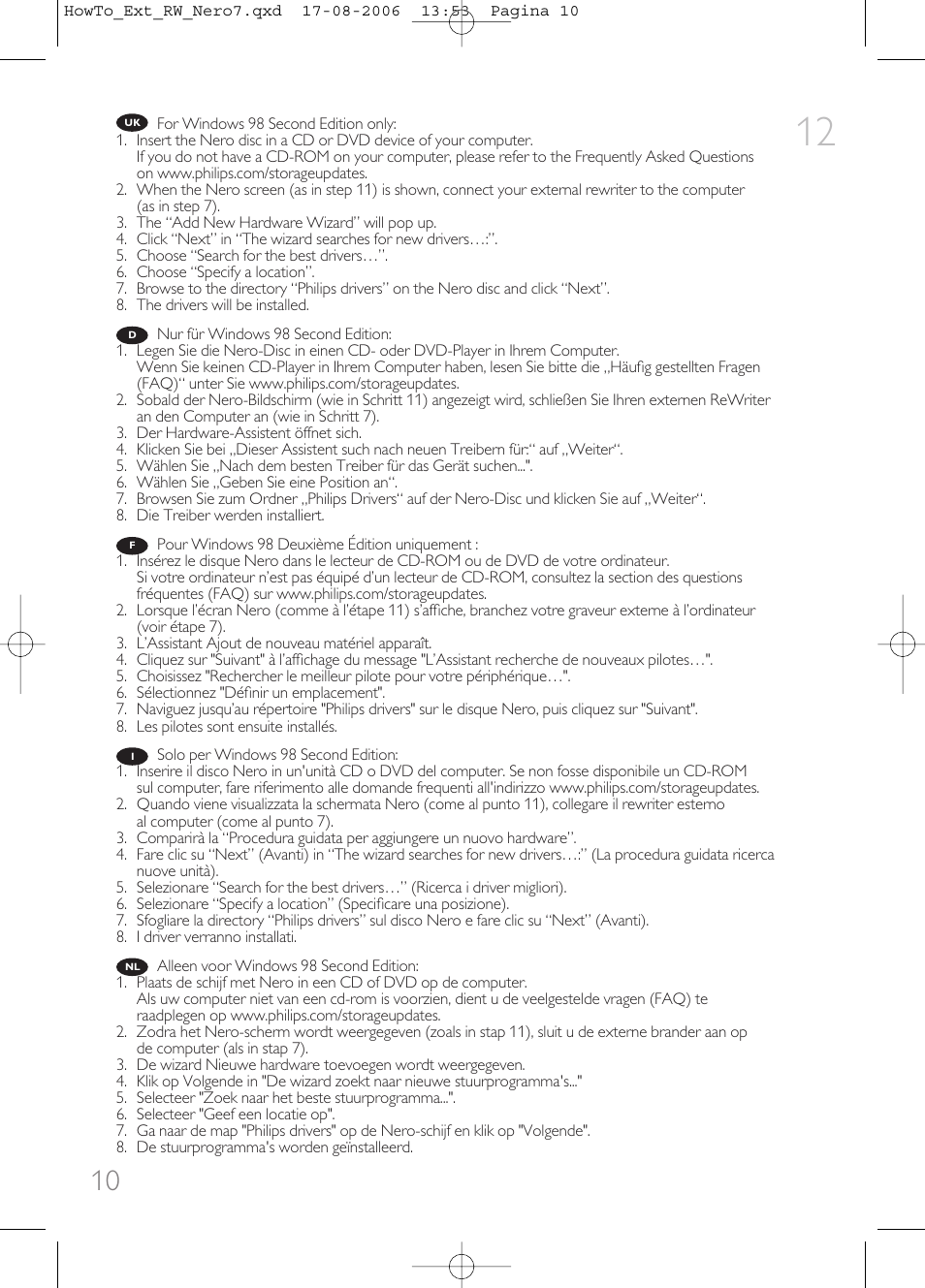 Philips How to for External ReWriters using Nero 7 User Manual | Page 10 / 72