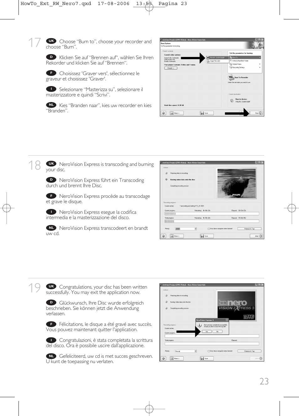 Philips How to for External ReWriters using Nero 7 User Manual | Page 23 / 72