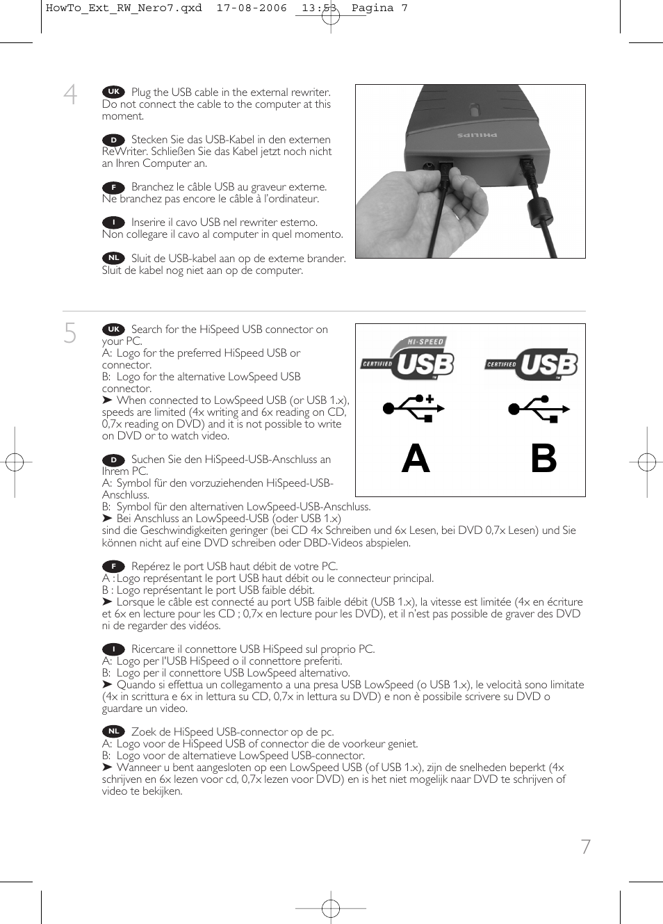 Philips How to for External ReWriters using Nero 7 User Manual | Page 7 / 72