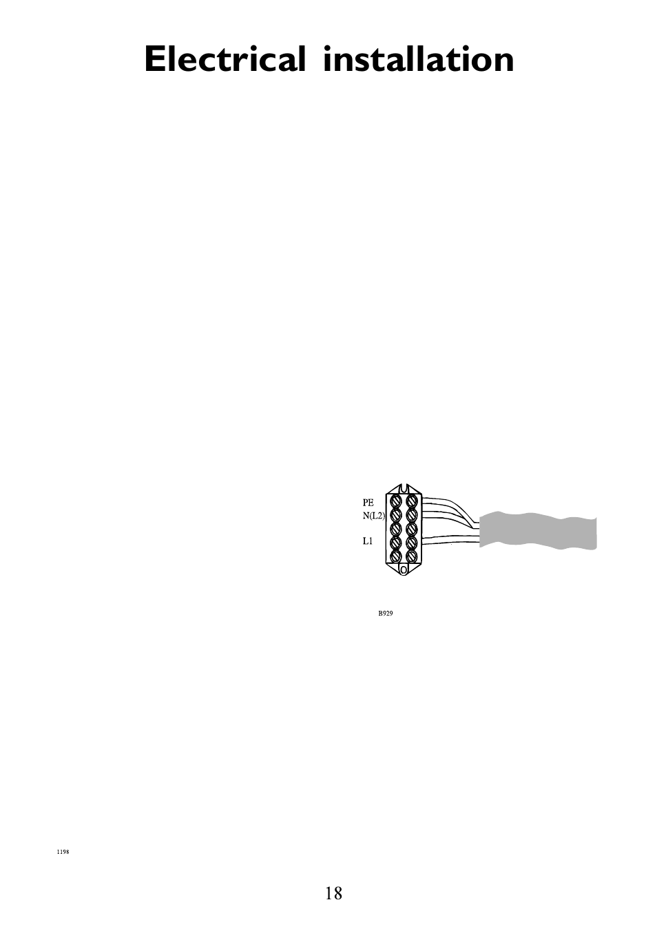 Electrical installation | AEG 949600686 User Manual | Page 18 / 25