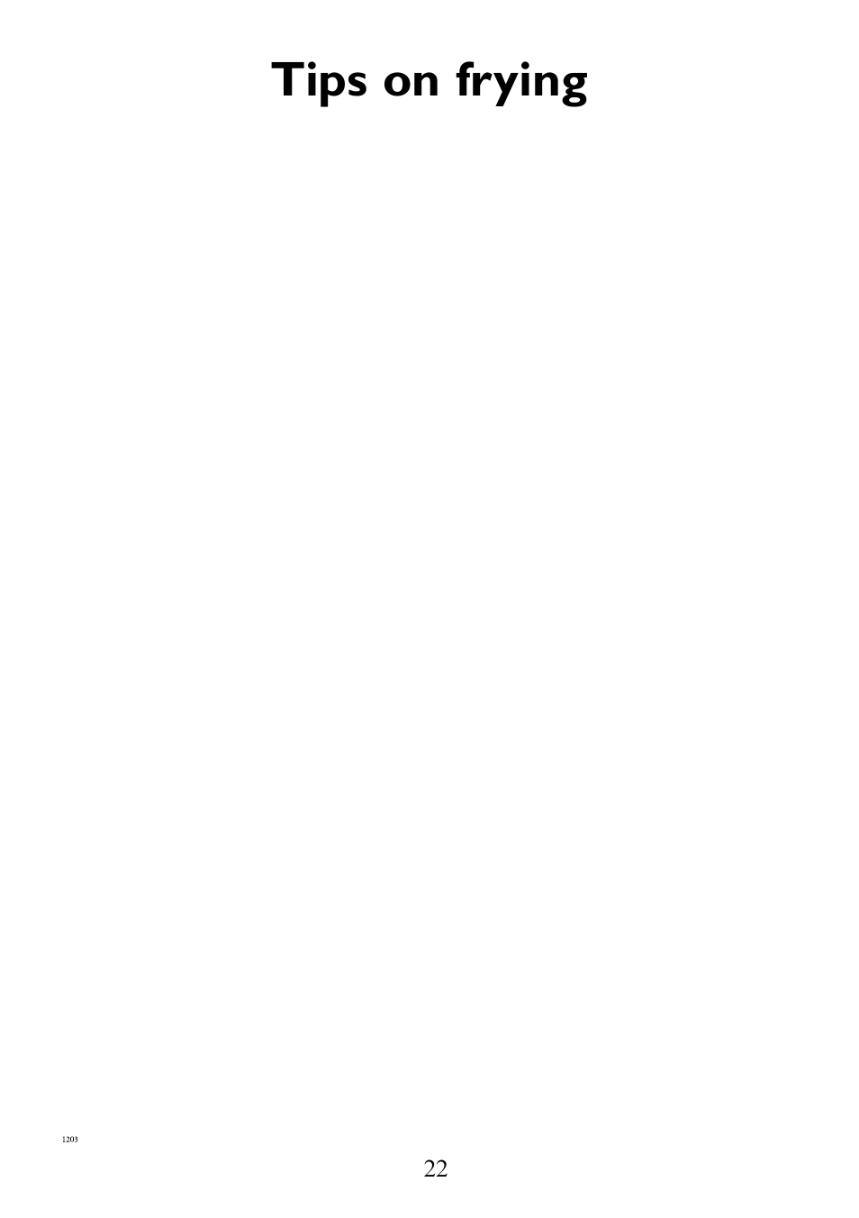 Tips on frying | AEG 949600686 User Manual | Page 22 / 25