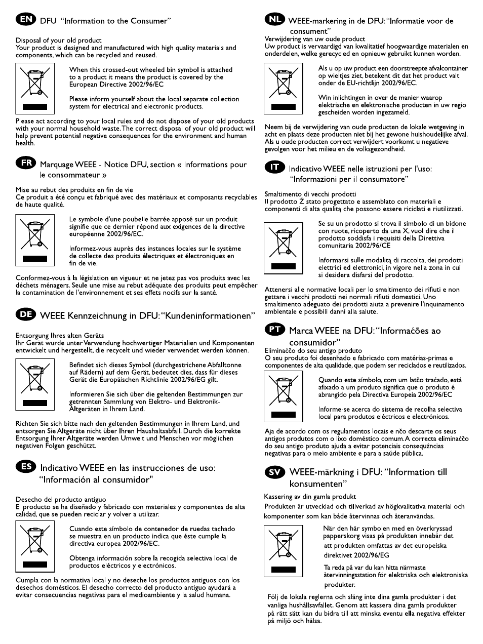 Philips Cargador de pared User Manual | Page 32 / 34