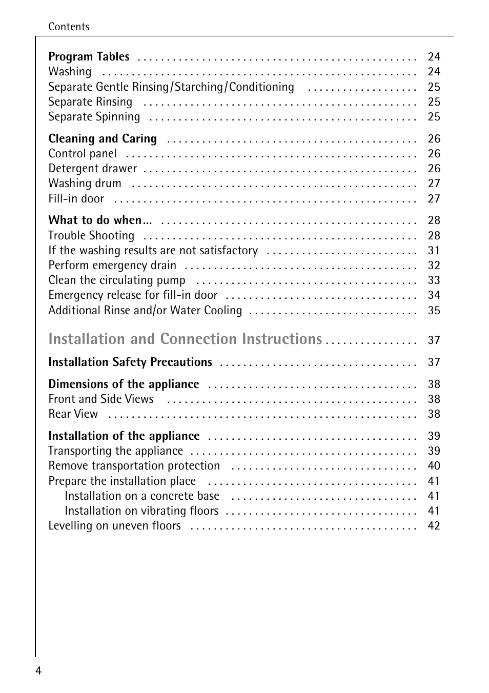 Installation and connection instructions | AEG KO-LAVAMAT 72620 User Manual | Page 4 / 52