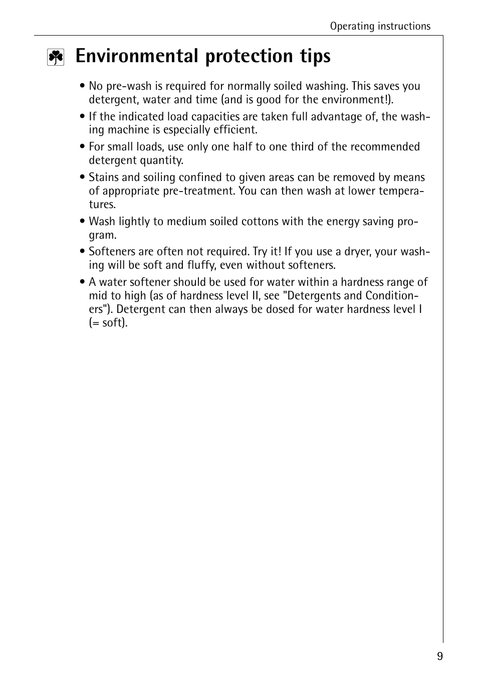 Environmental protection tips | AEG KO-LAVAMAT 72620 User Manual | Page 9 / 52