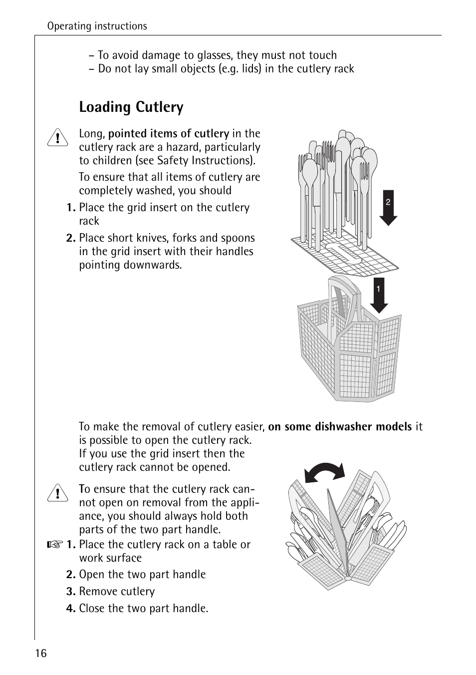 Loading cutlery | AEG 4070 User Manual | Page 16 / 44