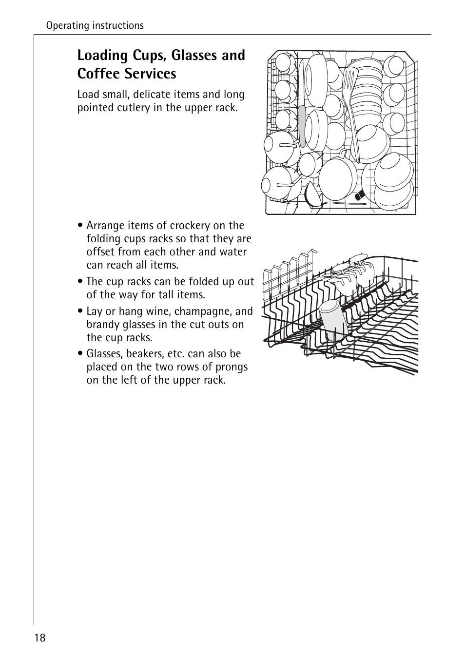 Loading cups, glasses and coffee services | AEG 4070 User Manual | Page 18 / 44