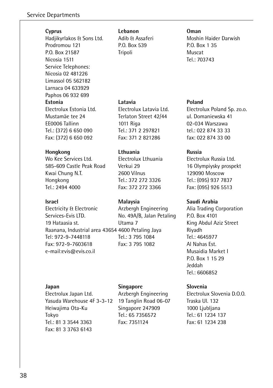 AEG 4070 User Manual | Page 38 / 44