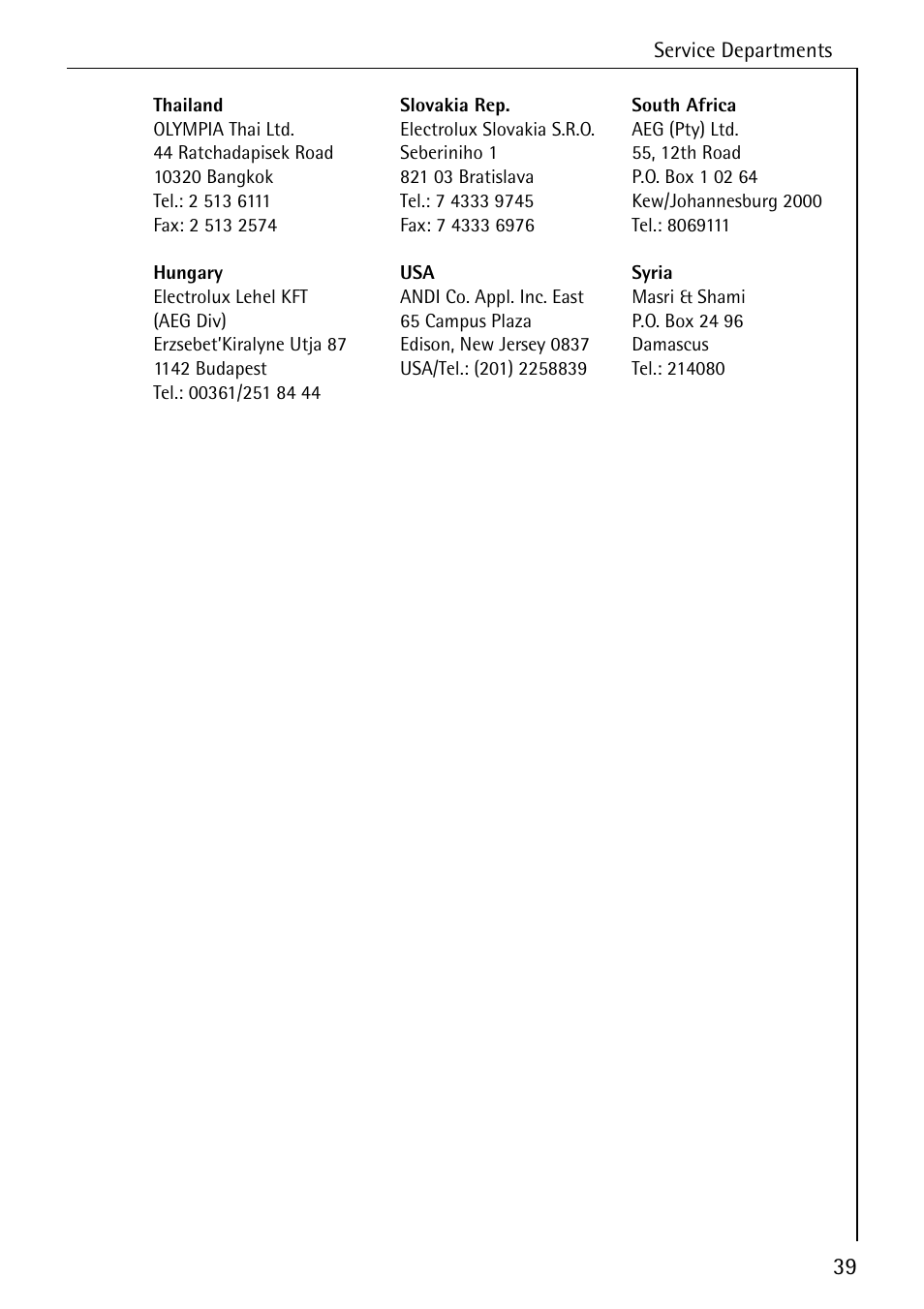 AEG 4070 User Manual | Page 39 / 44