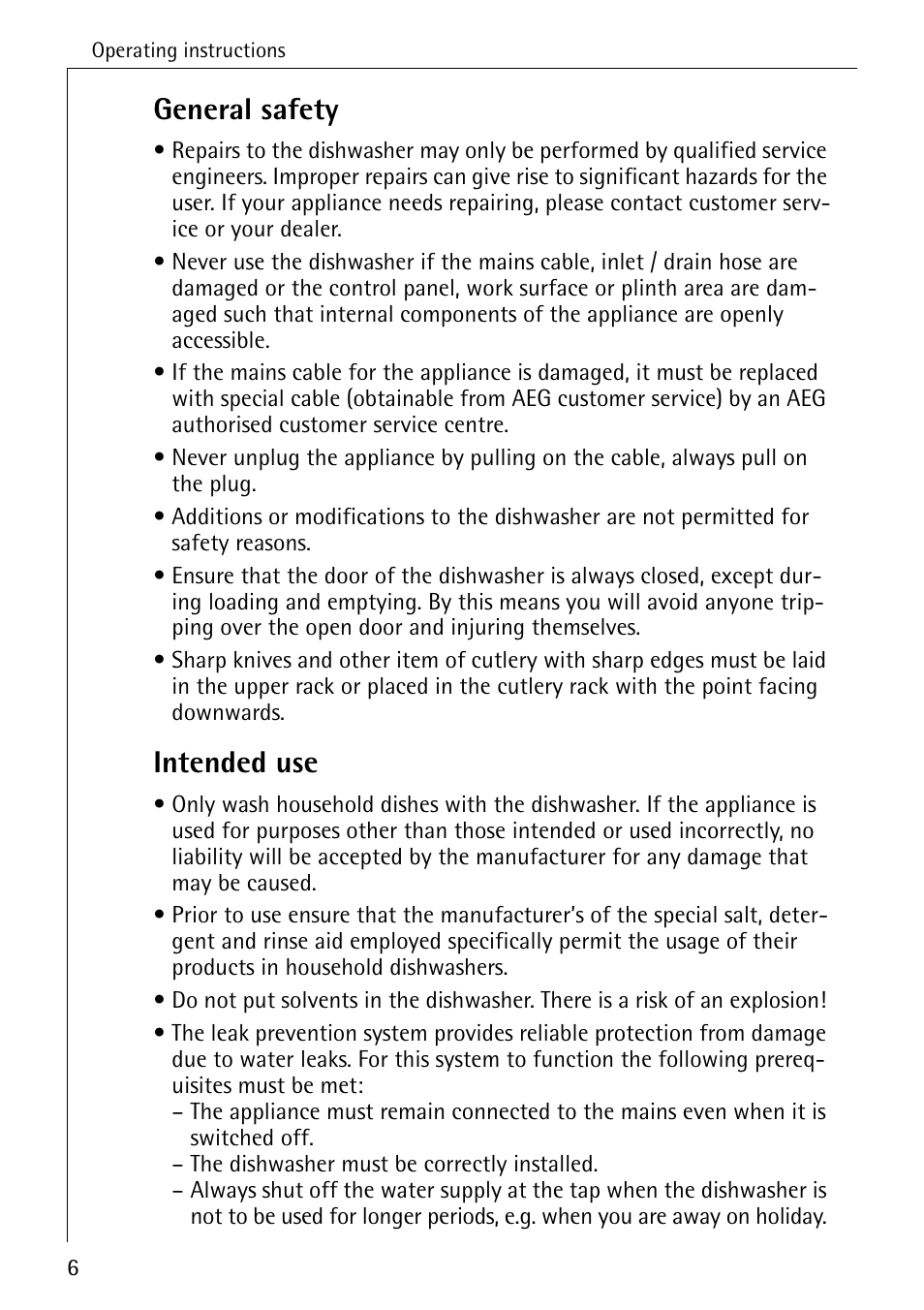 General safety, Intended use | AEG 4070 User Manual | Page 6 / 44