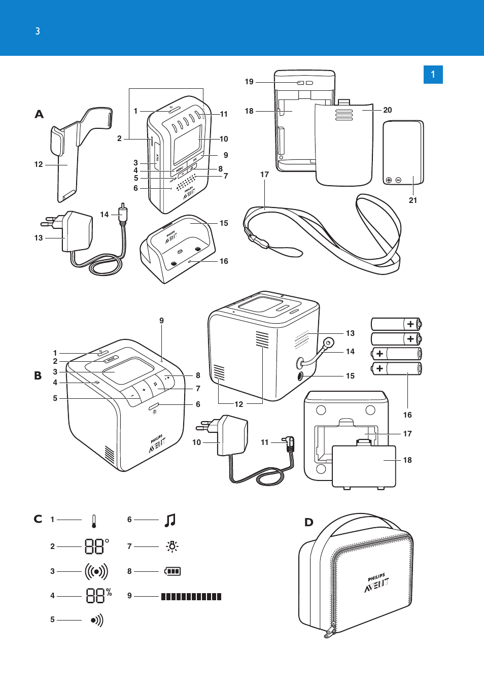 Philips AVENT Vigilabebés DECT User Manual | Page 3 / 212