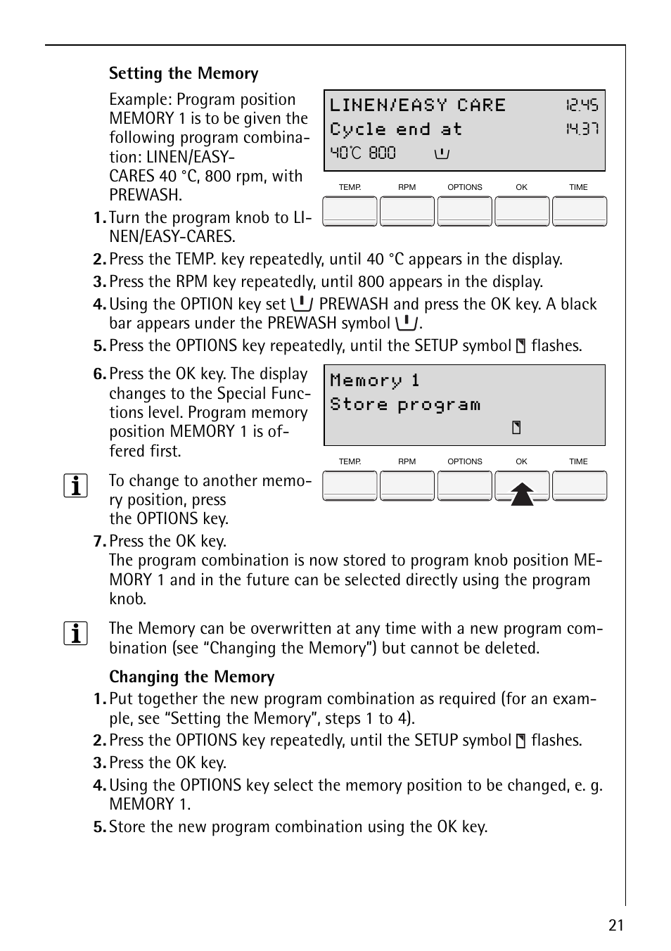 AEG LAVAMAT 88810 User Manual | Page 21 / 48