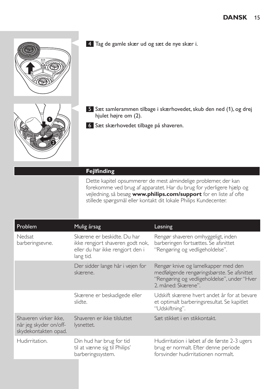 Philips SHAVER Series 3000 afeitadora eléctrica en seco User Manual | Page 15 / 84