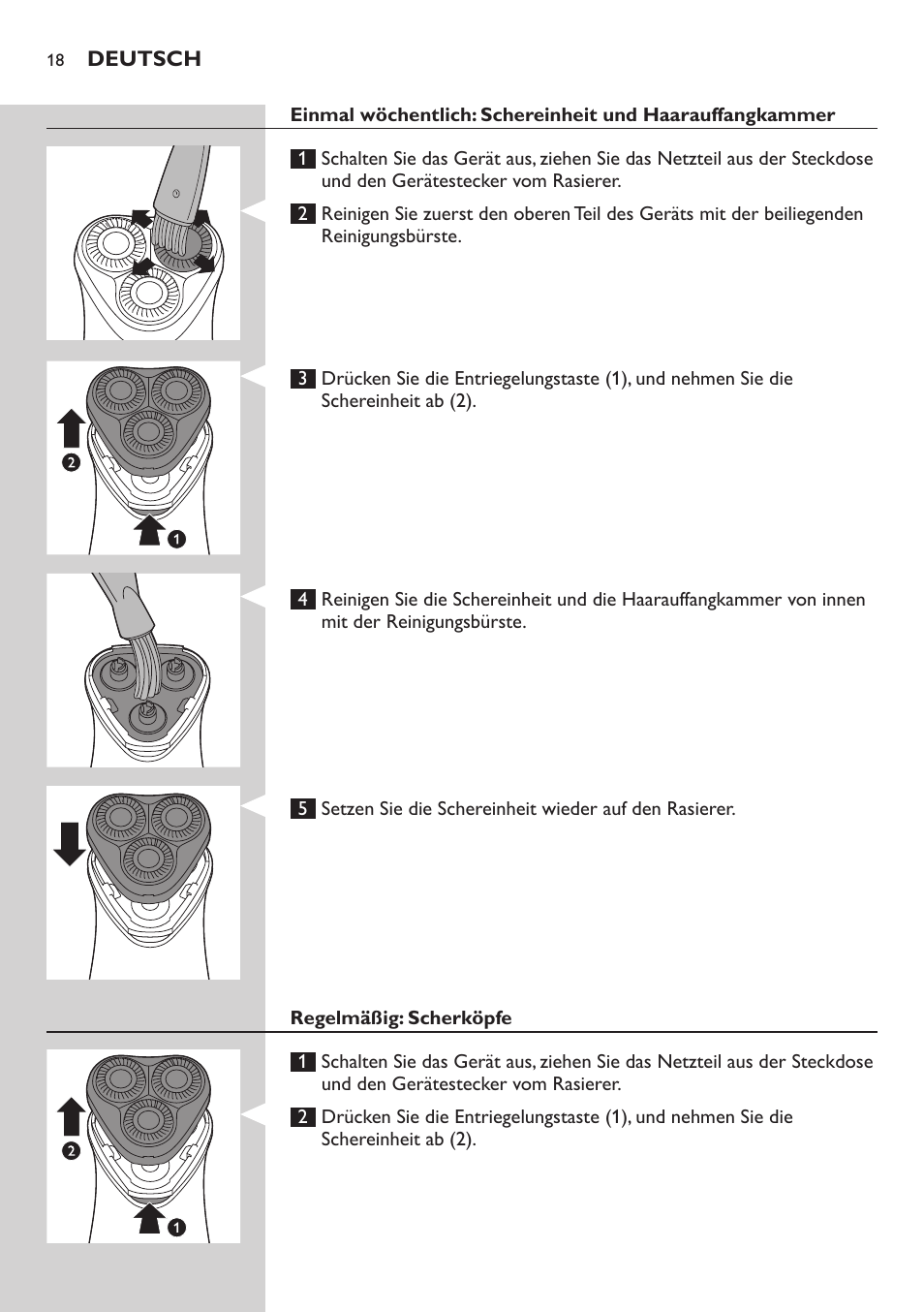 Philips SHAVER Series 3000 afeitadora eléctrica en seco User Manual | Page 18 / 84