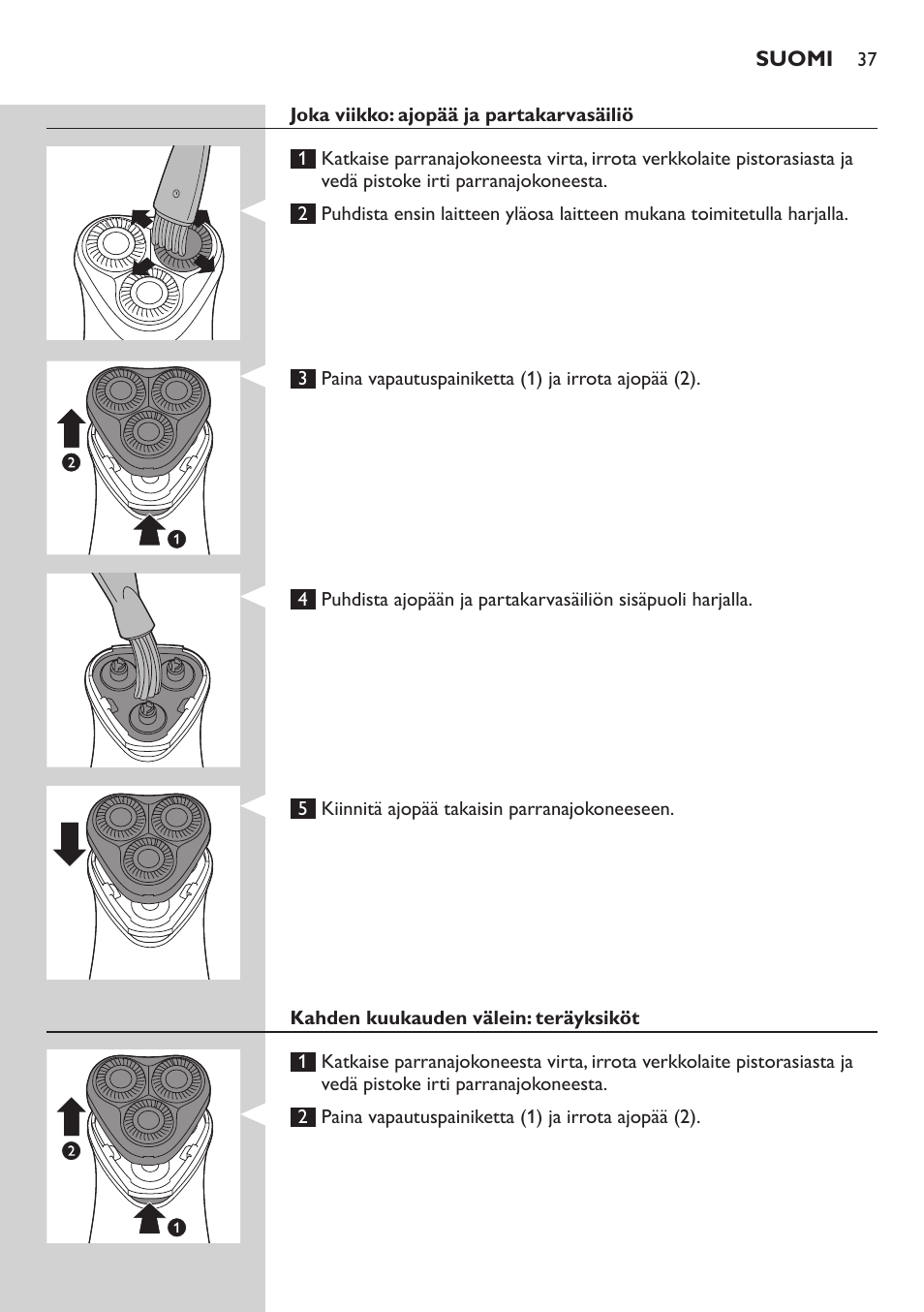 Philips SHAVER Series 3000 afeitadora eléctrica en seco User Manual | Page 37 / 84