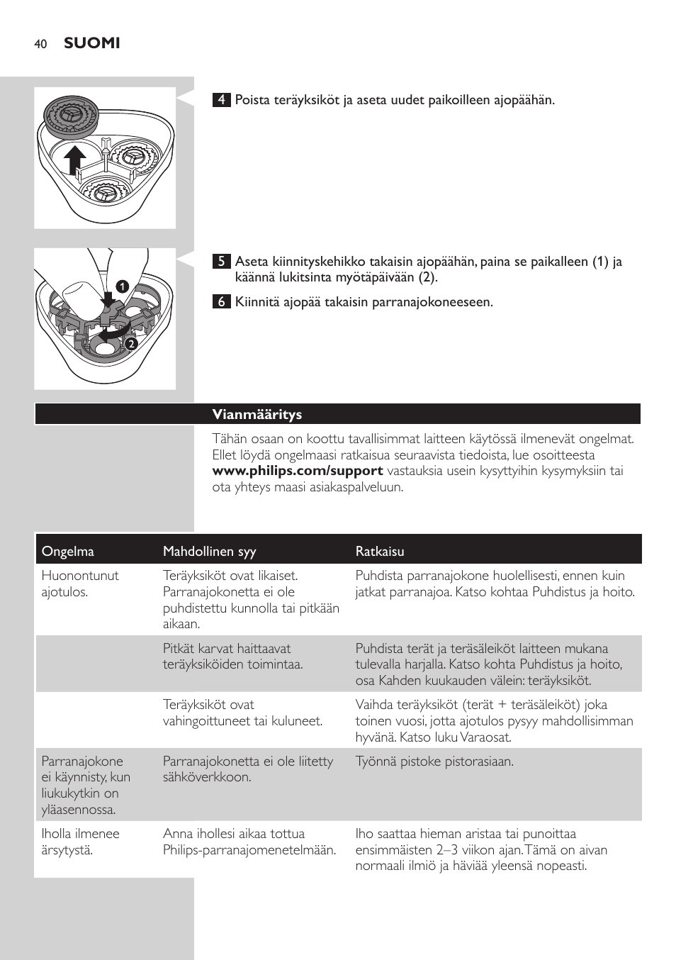 Philips SHAVER Series 3000 afeitadora eléctrica en seco User Manual | Page 40 / 84