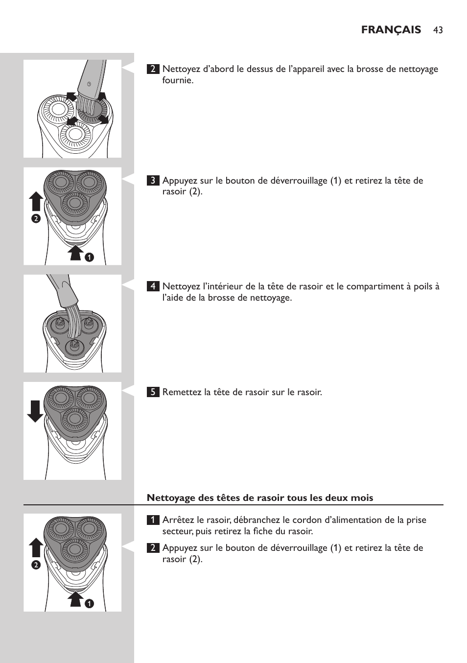 Philips SHAVER Series 3000 afeitadora eléctrica en seco User Manual | Page 43 / 84
