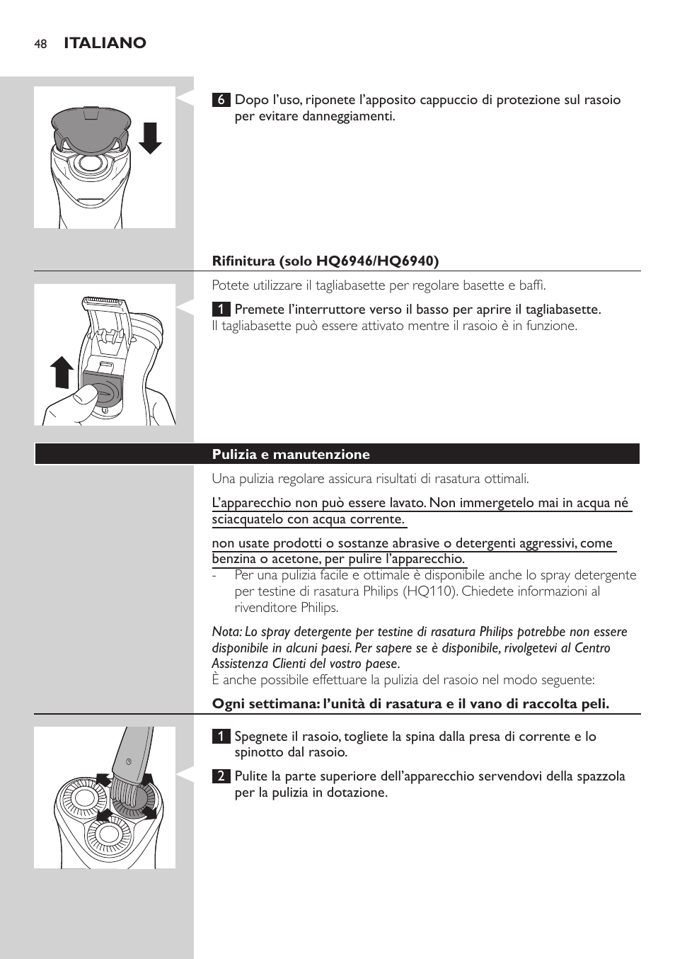 Philips SHAVER Series 3000 afeitadora eléctrica en seco User Manual | Page 48 / 84