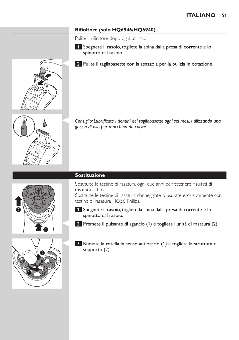 Philips SHAVER Series 3000 afeitadora eléctrica en seco User Manual | Page 51 / 84