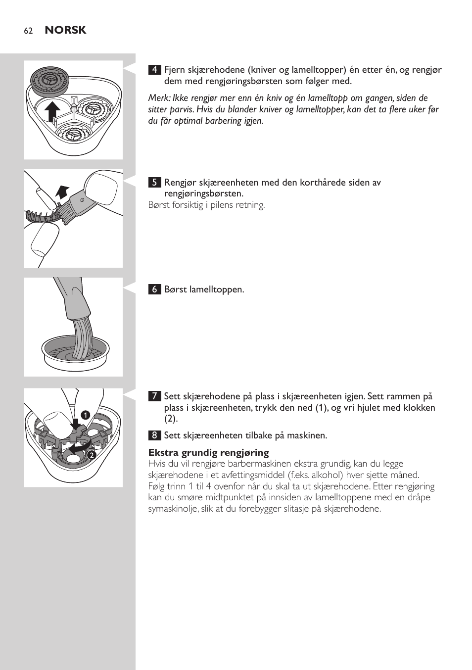 Philips SHAVER Series 3000 afeitadora eléctrica en seco User Manual | Page 62 / 84