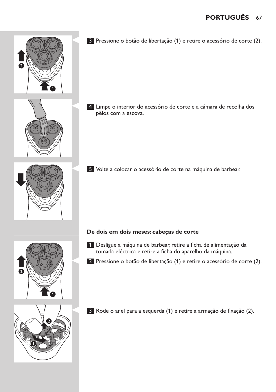 Philips SHAVER Series 3000 afeitadora eléctrica en seco User Manual | Page 67 / 84