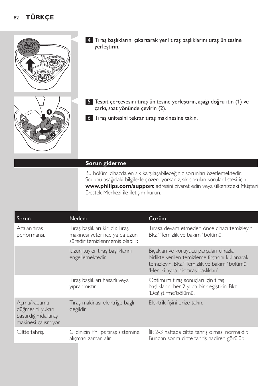 Philips SHAVER Series 3000 afeitadora eléctrica en seco User Manual | Page 82 / 84