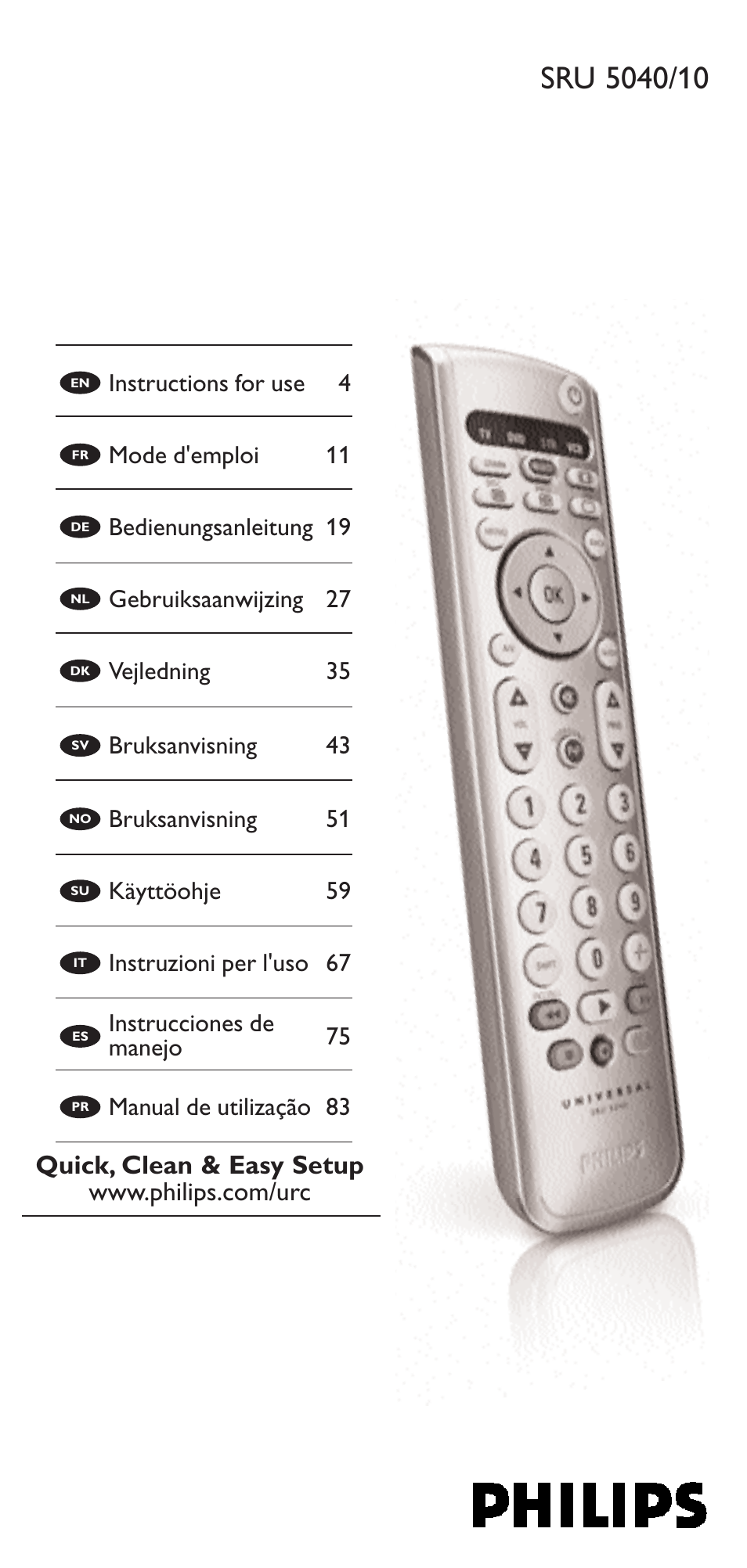 Philips Mando a distancia universal User Manual | 120 pages